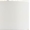 Close-up of the white fabric drum shade of the Deville Table Lamp showing fine texture