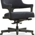 Briar Executive Chair in Wolf Ebony with black wood frame, black fabric upholstery, welt detailing, and five-point caster ...