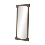 Angled view of full Harda Mirror showing rectangular shape and wood frame