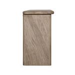 Side profile of Marci Sideboard showing rounded edges and continuous wood grain on narrow side panel