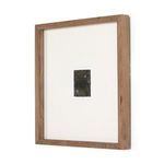 Side angled view showing the walnut frame thickness and depth enclosing the painting