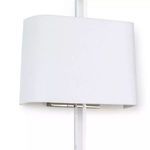 Front view of Taurus sconce featuring smooth white shade above visible vertical acrylic strip