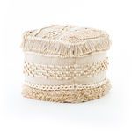 Product Image 1 for Braided Fringe Pouf Cream from Four Hands