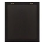 Back view showing solid black panel with two metal hanging brackets on framed print
