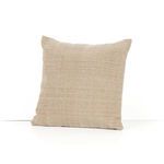 Back side of pillow in solid natural beige jute, without stripe detailing