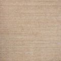Heathered sand-colored hand-loomed area rug with subtle thin textured horizontal lines