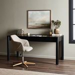Pollard Desk styled in room with beige office chair and wall art