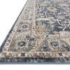 Close-up of corner edge of Teagan Denim Pebble Rug showing pile texture and detailed border