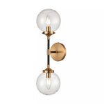 Boudreaux 2 Light Sconce In Matte Black And Antique Gold With Clear Glass image 1