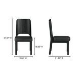 Side view of Kerr chair showing profile of padded seat height and angled backrest