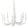 Chandelier without lampshades, displayed from a slightly different angle highlighting arm curvature