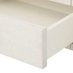 Open drawer of Sara end table revealing plain, painted interior