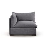 Westwood sectional left arm facing piece against white background showing cushions plumped