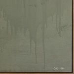 Detail on bottom right corner with artist signature 'Guinn' on textured muted green background