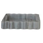 Product Image 2 for Square Mélange Scalloped Marble Tray, Grey from Creative Co-Op