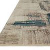 Side angle showing low pile thickness and textured surface of Leigh Slate Denim Rug