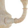 Close-up detail of textured arm wrapped in abaca rope foregrounded against white background