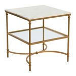 Product Image 1 for Evelyn End Table with Glass Storage Shelf from Creative Co-Op