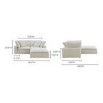 Clay Nook Modular Sectional with dimension lines showing width, height, and depth measurements