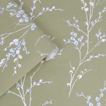 Product Image 4 for Laura Ashley Pussy Willow Moss Green Removable Wallpaper from Graham & Brown