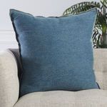 Product Image 4 for Warrenton Solid Blue Throw Pillow 26 inch from Jaipur 