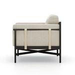 Hearst Outdoor Chair side view with clean white background emphasizing frame and fabric contrast