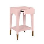 Product Image 1 for Patti Tapered Leg One Drawer Side Table With Antique Brass Foot Caps from Worlds Away