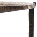 Top view capturing the concentric circle detail and bronze finish with mechanical corner tabs