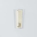 Baxford Wall Sconce with folded etched piastre glass and aged brass frame softly diffusing light