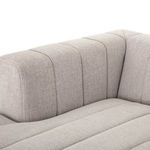 Channeling and armrest detail viewed from sectional seat of Langham sofa