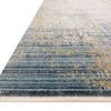 Side angle showing low pile and edge binding of Claire Neutral Sea Rug