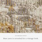 Extreme close-up showing distressed effect with base yarn visible for a vintage look in neutral tones