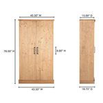 Tade cabinet dimensions graphic showing height 78, width 40.5, and depth 15 inches