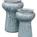 Snorkel Vases in Blue Reactive Glaze (Set of 2) image 1