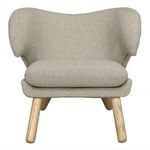 Front view showing wide curved backrest and cushioned seat of Valerie Chair
