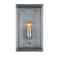 Front view of Royster Outdoor Wall Sconce illuminated with bulb inside clear glass