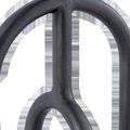 Close-up of textured black nickel aluminum legs of Grove Drinks Table
