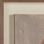 Top corner showing stretched canvas edge and cream matting on framed painting 'Half Of Me'