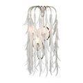 Glen Arbor Sconce close-up emphasizing fine detailing where glass leaves attach to gold ring
