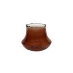 Famiglia Amber Vase Glass with deep amber color, flared bell shape and scalloped rim