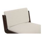 Close-up on backrest cushion and upper frame joint with smooth texture and high-gloss finish