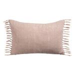 Rectangular blush pink pillow front view without shadows on white background