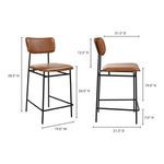 Sailor Stool dimension diagram showing height, width, depth, and seat height measurements