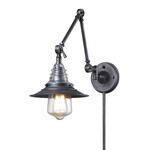 Product Image 1 for Insulator Glass  1 Light Swingarm Sconce In Weathered Zinc from Elk Lighting
