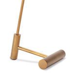 Close-up of Spyder Task Lamp brass base showing cylindrical kickstand detail