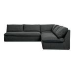 Dark gray Miles Outdoor Modular 3 piece sectional with plush cushions and L-shape design