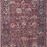 Long narrow runner style Giada rug in grape purple with detailed floral border design