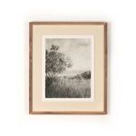 Another frontal view of black and white landscape with walnut frame and cream matting
