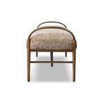 Demi Accent Bench front view highlighting the curved iron arms and H-shaped stretcher