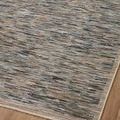 Close-up diagonal view of Soho Multi Sand Rug showcasing multi-color horizontal streak pattern and soft texture